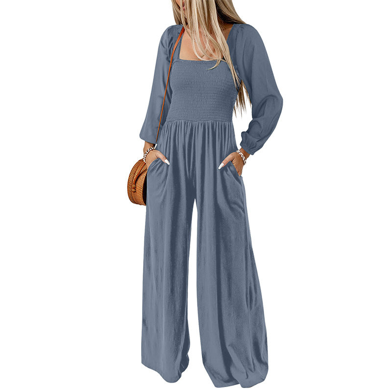 Comfy High-Waisted Wide-Leg Jumpsuit