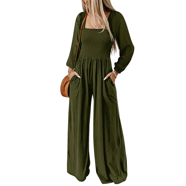 Comfy High-Waisted Wide-Leg Jumpsuit