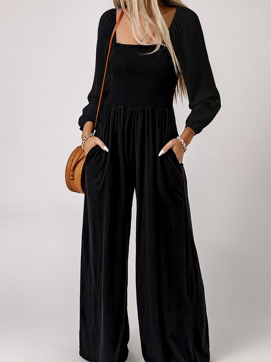 Comfy High-Waisted Wide-Leg Jumpsuit