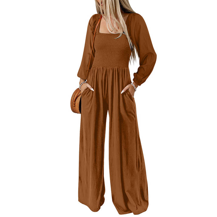 Comfy High-Waisted Wide-Leg Jumpsuit
