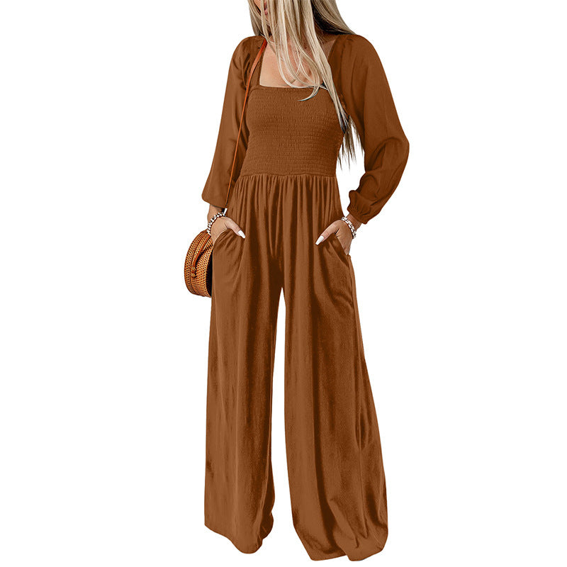 Comfy High-Waisted Wide-Leg Jumpsuit